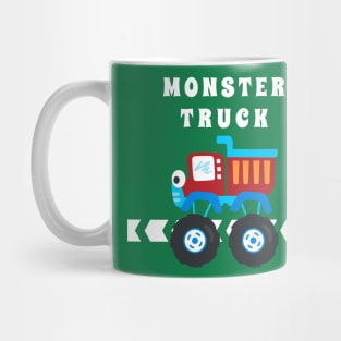 illustration of monster truck with cartoon style. Mug